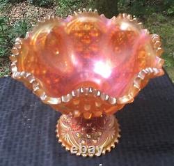 Vintage Carnival Beautiful Marigold Northwood Memphis Punch Bowl And Base