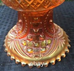 Vintage Carnival Beautiful Marigold Northwood Memphis Punch Bowl And Base