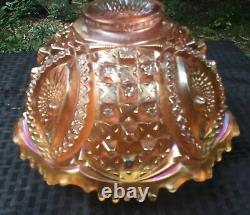 Vintage Carnival Beautiful Marigold Northwood Memphis Punch Bowl And Base