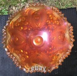 Vintage Carnival Beautiful Marigold Northwood Memphis Punch Bowl And Base