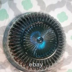 Vintage Carnival Glass Punch Bowl With 12 Cups