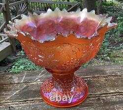 Vintage Carnival Magnificent Grape & Cable Master Punch Bowl & Cups Super Color