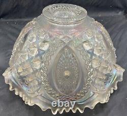 Vintage Carnival Magnificent Northwood White Memphis Punch Bowl & Base Color