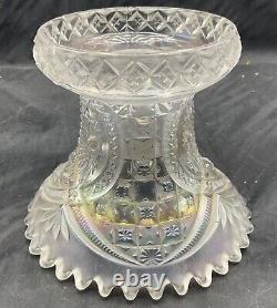 Vintage Carnival Magnificent Northwood White Memphis Punch Bowl & Base Color