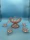 Vintage Child's Pink Depression Glass Punch Bowl Set with6 Cups Pedestal Bowl 1930