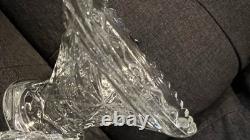 Vintage Clear Glass Punch Bowl Set with 12 Cups, Ladle & Base Starburst Design