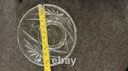 Vintage Clear Glass Punch Bowl Set with 12 Cups, Ladle & Base Starburst Design