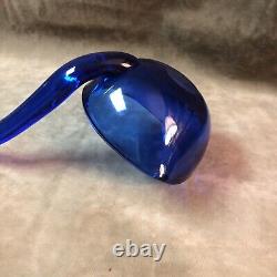 Vintage Cobalt Blue Color Glass Punch Bowl Ladle