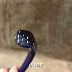 Vintage Cobalt Blue Color Glass Punch Bowl Ladle