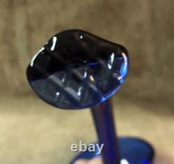 Vintage Cobalt Blue Color Glass Punch Bowl Ladle