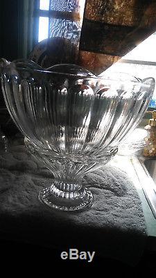 Vintage Colonial Panel Anchor Hocking Glass Punch Bowl Set