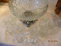 Vintage Colony Crystal Punch bowl Set