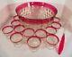 Vintage Colony Whitehall RUBY FLASH Punch Bowl Set with Ladle and 12 Cups Cubed