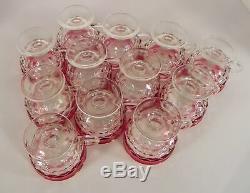 Vintage Colony Whitehall RUBY FLASH Punch Bowl Set with Ladle and 12 Cups Cubed