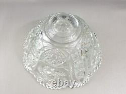 Vintage Crystal Glass Punch Bowl Set with 12 Punch Glasses