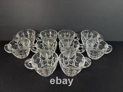 Vintage Crystal Matsugaoka Japan Punch Bowl Set 1 Large Bowl + 10 Cups