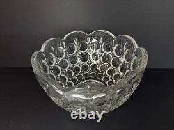 Vintage Crystal Matsugaoka Japan Punch Bowl Set 1 Large Bowl + 10 Cups