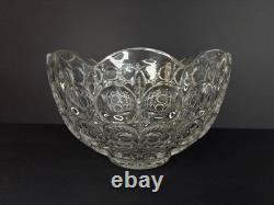 Vintage Crystal Matsugaoka Japan Punch Bowl Set 1 Large Bowl + 10 Cups