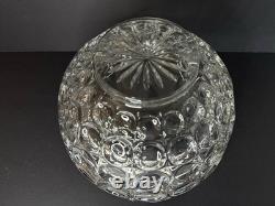 Vintage Crystal Matsugaoka Japan Punch Bowl Set 1 Large Bowl + 10 Cups