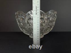 Vintage Crystal Matsugaoka Japan Punch Bowl Set 1 Large Bowl + 10 Cups