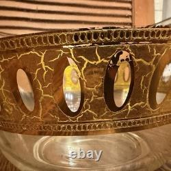 Vintage Culver Antigua Pattern Punch Bowl With 8 Glass's 1950s 22kt Gold