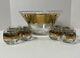 Vintage Culver Coronet Roly Poly Punch Bowl Set MCM Gold Barware