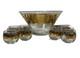Vintage Culver Coronet Roly Poly Punch Bowl Set MCM Gold Barware