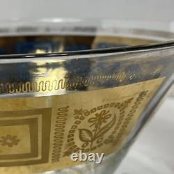 Vintage Culver Coronet Roly Poly Punch Bowl Set MCM Gold Barware