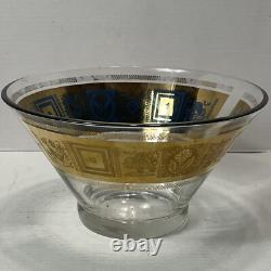 Vintage Culver Coronet Roly Poly Punch Bowl Set MCM Gold Barware