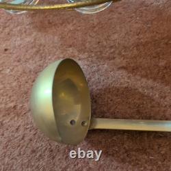 Vintage Culver Cranberry Scroll 22K Gold Punch Bowl & 12 Footed Tumbler Glasses