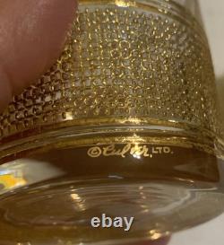 Vintage Culver Mid Century 22k Gold Punch Bowl with11 Glasses