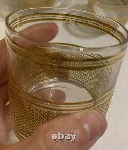 Vintage Culver Mid Century 22k Gold Punch Bowl with11 Glasses