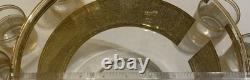 Vintage Culver Mid Century 22k Gold Punch Bowl with11 Glasses