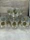 Vintage Culver Rolly Polly Punch Bowl Glasses Turquoise & Gold Retro Set Of 12