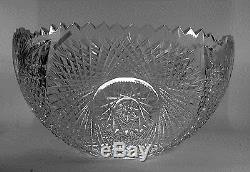 Vintage Cut Crystal Punch Bowl Turkish Glass
