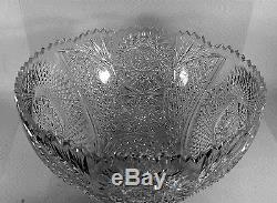 Vintage Cut Crystal Punch Bowl Turkish Glass