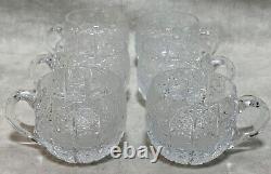 Vintage Cut Glass Crystal Bohemian Queen Lace Punch Bow with Lid 6 Cups Czech