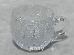 Vintage Cut Glass Crystal Bohemian Queen Lace Punch Bow with Lid 6 Cups Czech