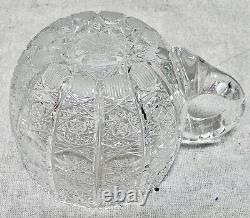 Vintage Cut Glass Crystal Bohemian Queen Lace Punch Bow with Lid 6 Cups Czech