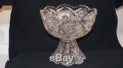 Vintage, Cut Glass/Crystal Punch Bowl and Base, Antique