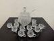 Vintage Deep Cut Glass Punch Bowl with Lid and 12 Glasses selling as Waterford