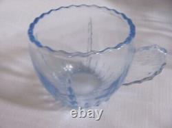 Vintage Depression Glass New Martinsville Blue Radiance Punch Bowl Ladle 12 Cups