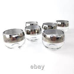 Vintage Dorothy Thorpe Silver Wide Rim Roly Poly Punch Bowl Set with 12 Glasses