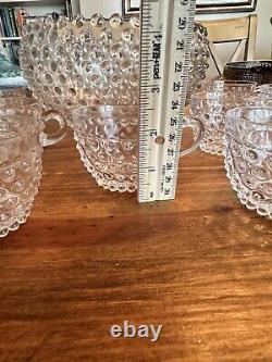Vintage Duncan Miller Clear Bubble Glass Punch Bowl 11 Cups Discontinued