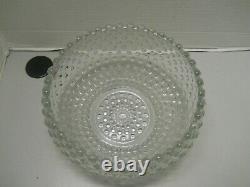 Vintage Duncan Miller Clear Bubble Glass Punch Bowl 12 Cups & Ladle Discontinued