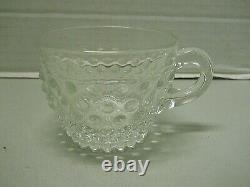 Vintage Duncan Miller Clear Bubble Glass Punch Bowl 12 Cups & Ladle Discontinued