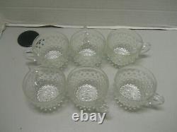 Vintage Duncan Miller Clear Bubble Glass Punch Bowl 12 Cups & Ladle Discontinued