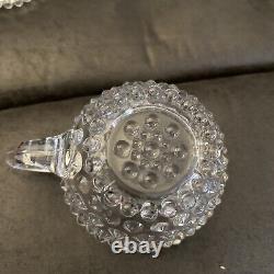 Vintage Duncan Miller Clear Bubble Glass Punch Bowl 12 Cups & Ladle Discontinued