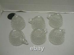 Vintage Duncan Miller Clear Bubble Glass Punch Bowl 12 Cups & Ladle Discontinued