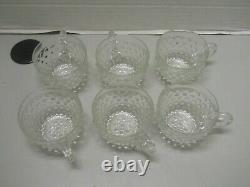 Vintage Duncan Miller Clear Bubble Glass Punch Bowl 12 Cups & Ladle Discontinued